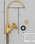 Unlacquered Brass Water Dispenser Kitchen Faucet, Cold Water Single Hole - NORD BRASS