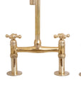 Solid Unlacquered Brass Kitchen Bridge Faucet - Brass Kitchen Tap