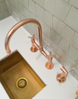 Copper Bridge Faucet, Vintage Kitchen Sink Faucet, Copper Tap