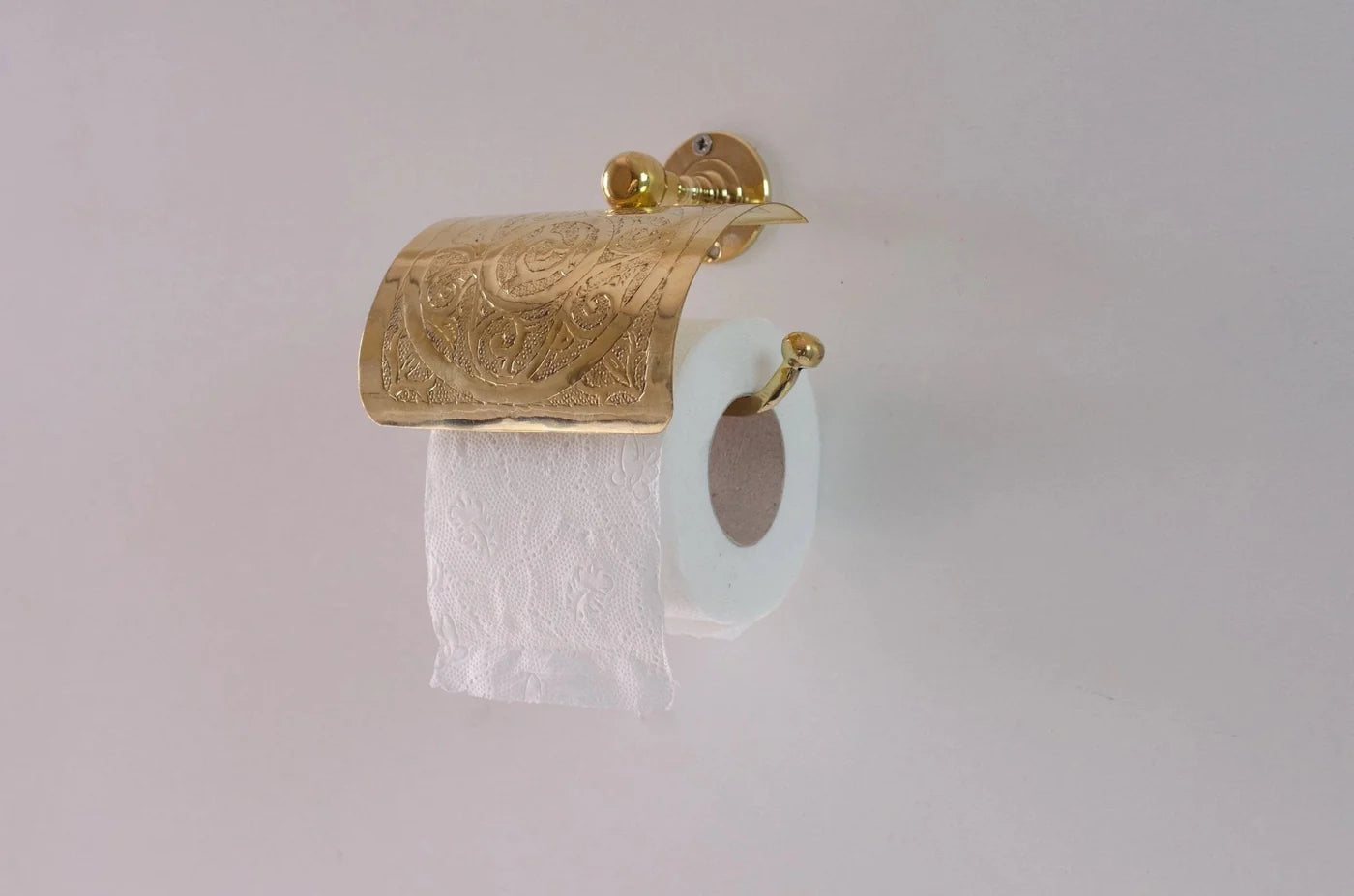 Solid Brass Toilet Paper Holder, Handcrafted Powder Room Roll Holder - NORD BRASS