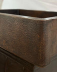Apron Front Dark Copper Kitchen Sink, Farmhouse Copper Kitchen Sink 14 gauge