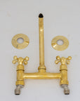 Brass Wall Mount Faucet - Antique Brass Bathroom Faucet
