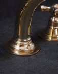 Widespread 3 Holes Solid Unlacquered Brass Faucet, Antique Brass Bathroom Tap
