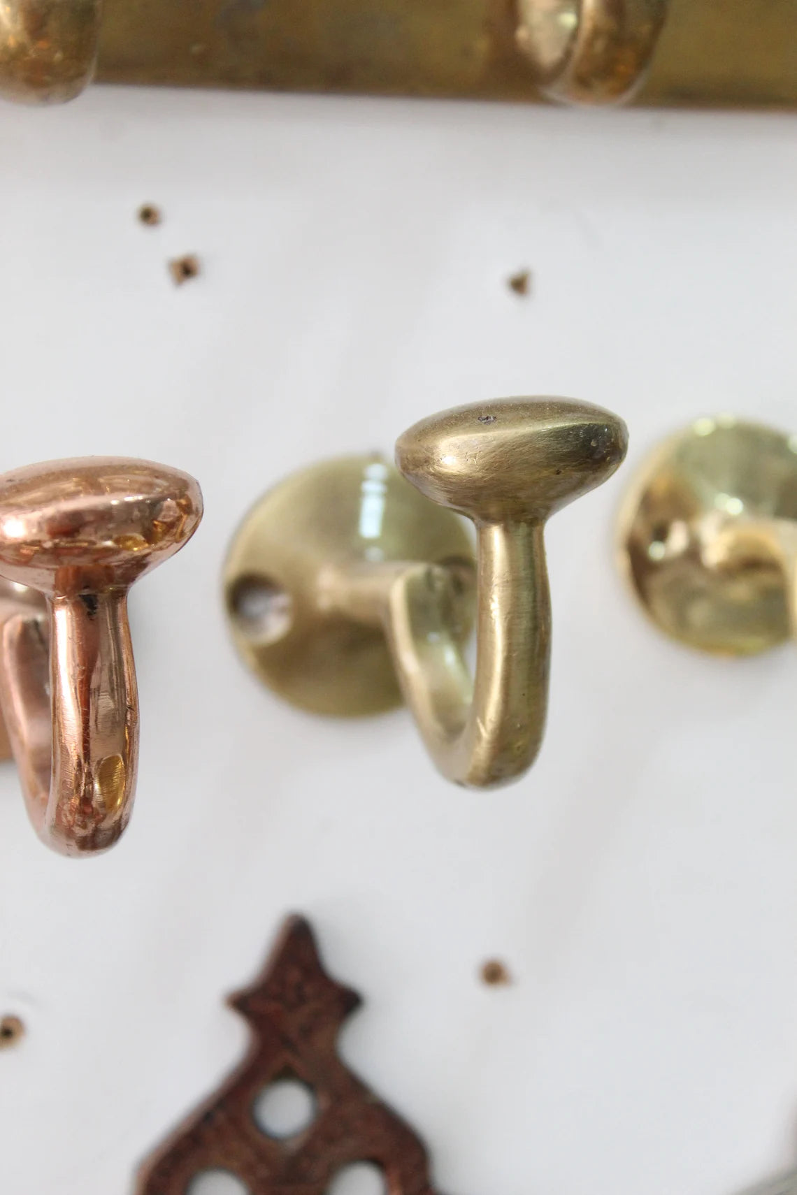 Rustic Wall Mounted Brass Hooks for Bathroom and Coat Hanging - NORD BRASS