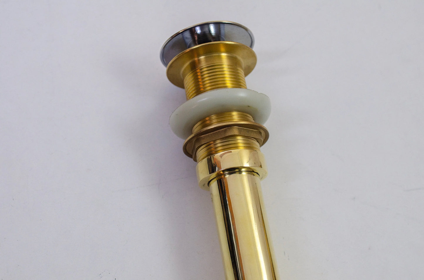 Solid Unlacquered Brass P-trap and Sink Stopper, Push Up Button, Pop Up Drain, Brass Water Trap - NORD BRASS