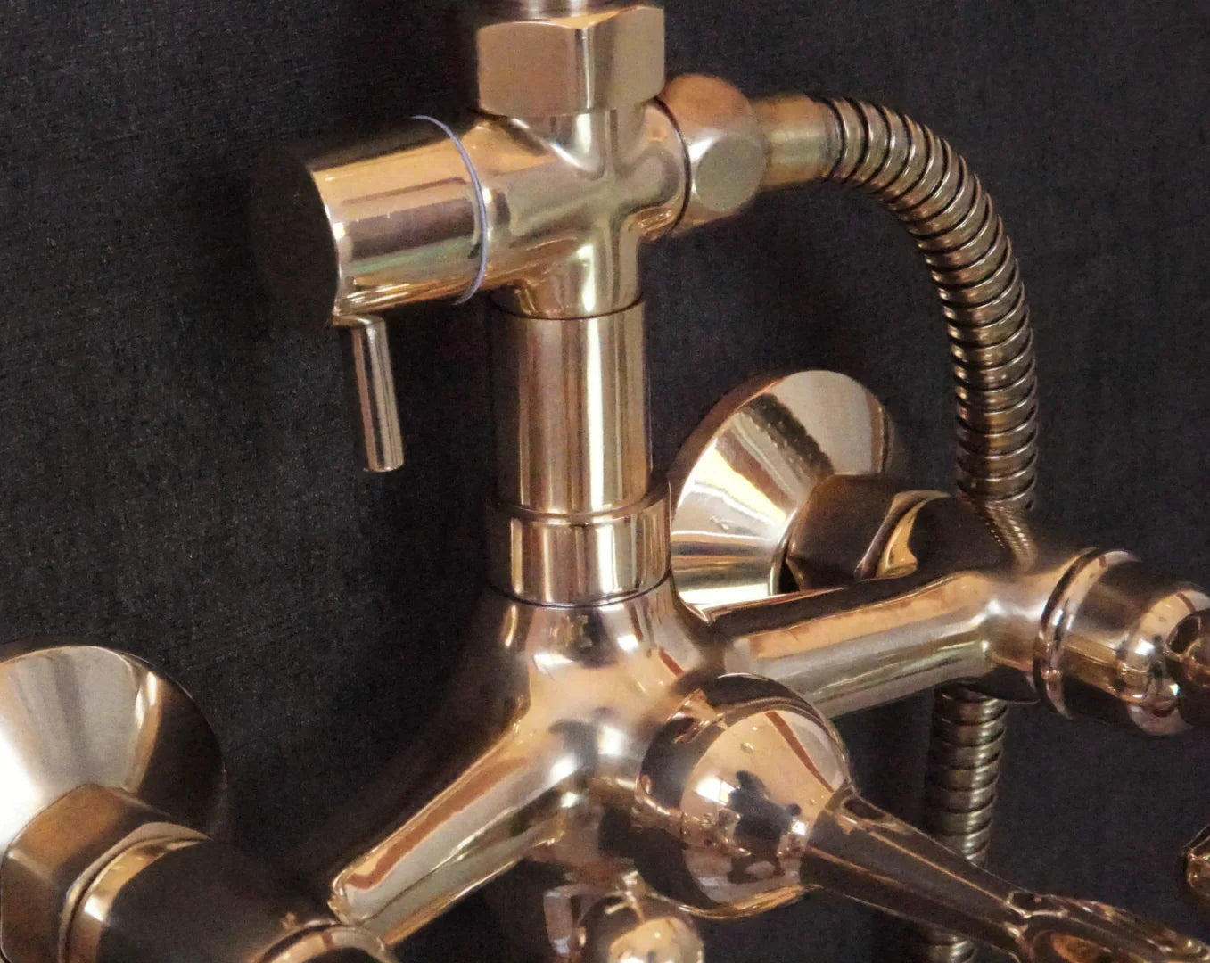 Unlacquered Brass Shower System - Tub Filler Exposed Pipe Rain Shower and Handheld