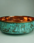 Verdigris Patina Copper Top Mount Bathroom Vessel Sink Vanity