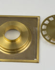 Solid Brass Floor Drain, Unlacquered Square Shower Drain - NORD BRASS