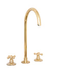 Deck mounted 3 Holes Solid Unlacquered Brass Faucet - Brass Kitchen Tap