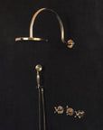 Solid Brass Rainfall Shower, Unlacquered Brass Shower Set