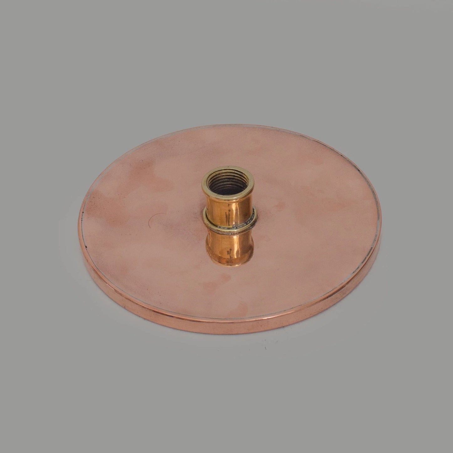 Solid Copper Rain Shower Head, Flat Round Handcrafted Vintage Showerhead, Works Outdoor - NORD BRASS