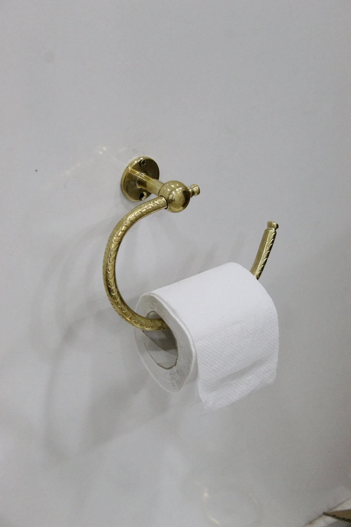 Unlacquered Solid Brass Toilet Paper Holder - NORD BRASS