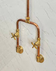 Copper Outdoor Shower ,Exposed Wall Mounted Copper Shower System ,Industrial design Shower