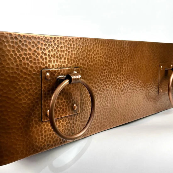 Apron Front Copper Kitchen Sink, Farmhouse Copper Kitchen Sink With Rings 14 gauge