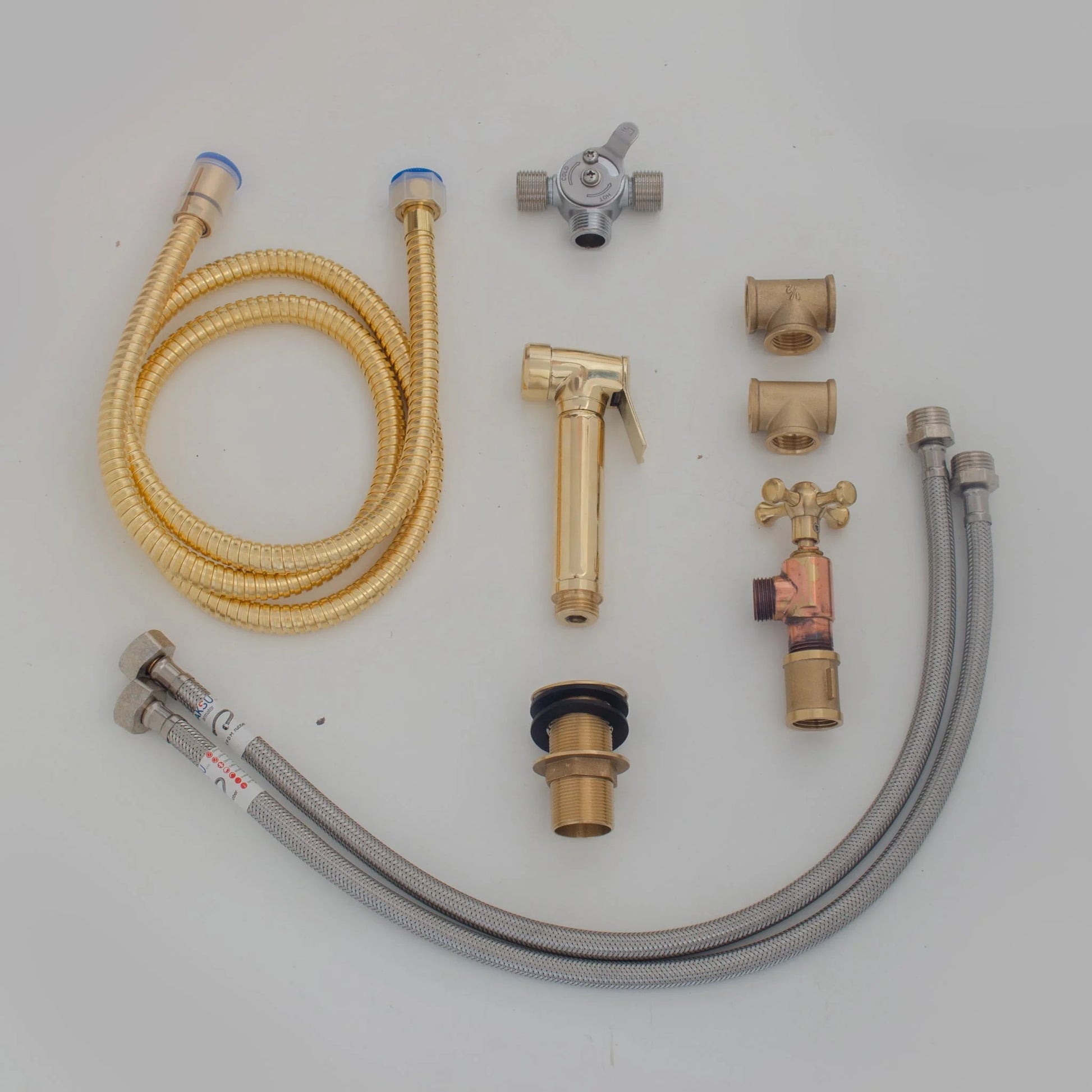 Solid Brass Kitchen Hand Sprayer. Unlacquered Brass Kitchen Sink Side Sprayer - NORD BRASS