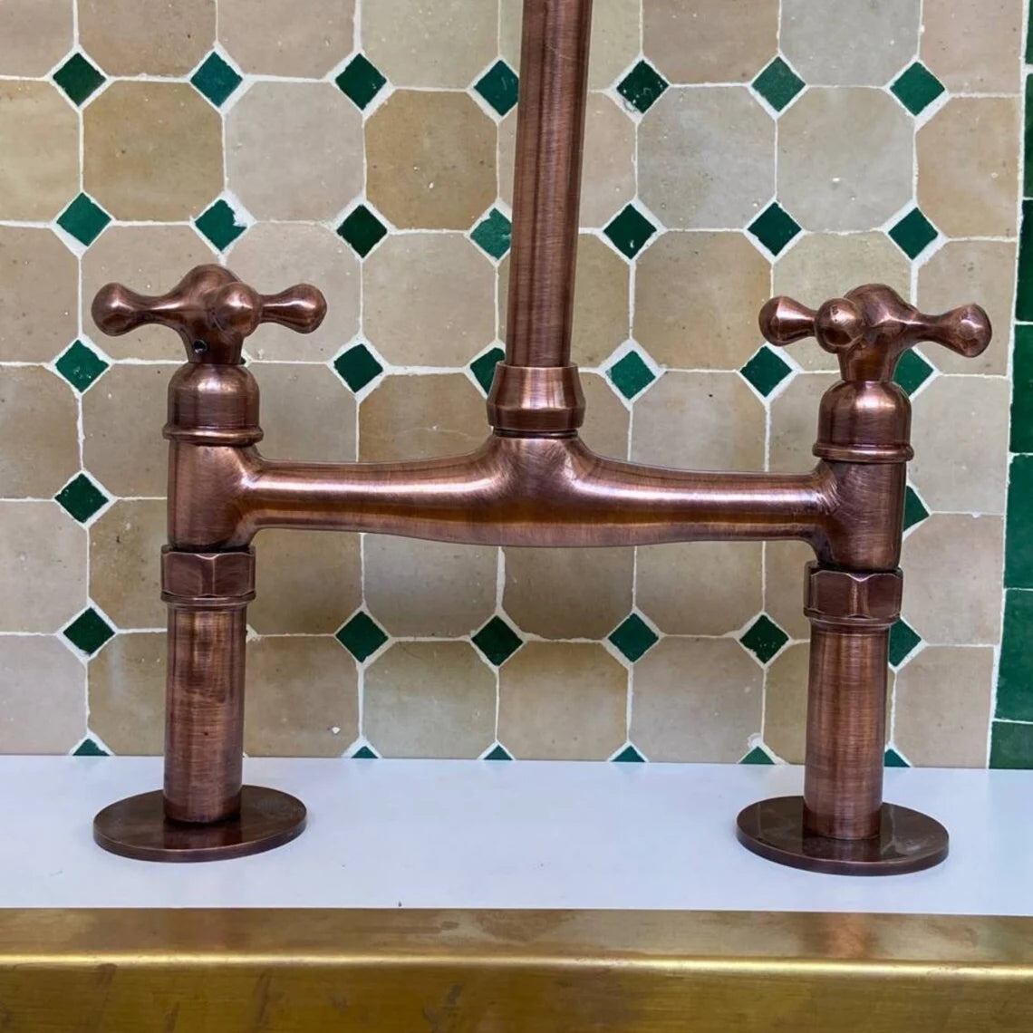 Copper Kitchen Bridge Faucet,Copper Tap - NORD BRASS