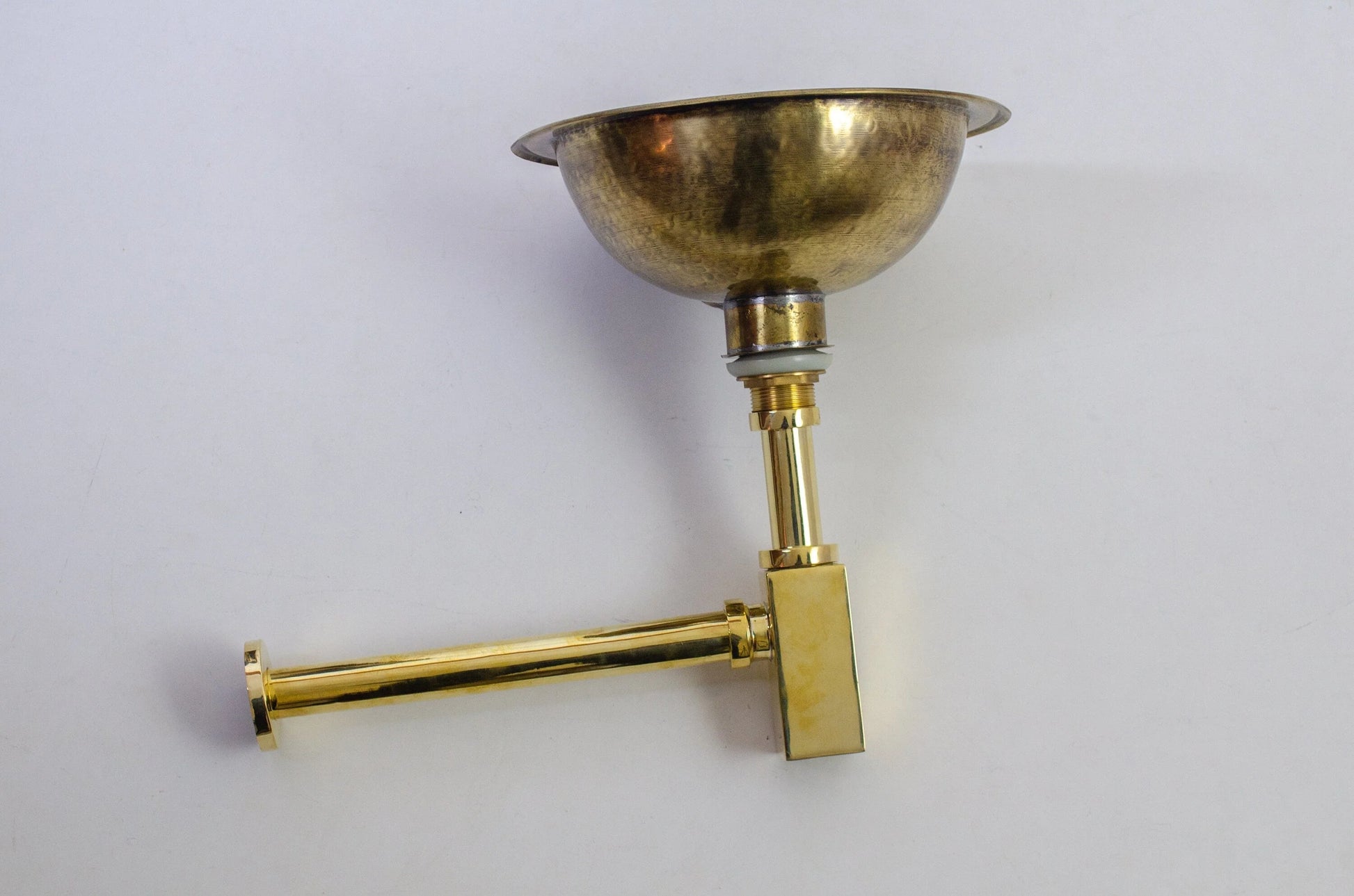 Solid Unlacquered Brass P-trap and Sink Stopper, Push Up Button, Pop Up Drain, Brass Water Trap - NORD BRASS