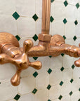 Unlacquered Solid Copper Shower, Copper Outdoor Shower - NORD BRASS