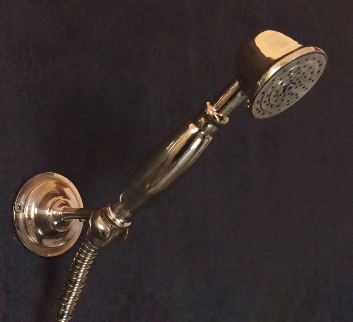 Unlacquered Brass Shower System - Tub Filler Exposed Pipe Rain Shower and Handheld