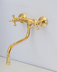 Antique Brass Kitchen Faucet - Wall Kitchen Faucet