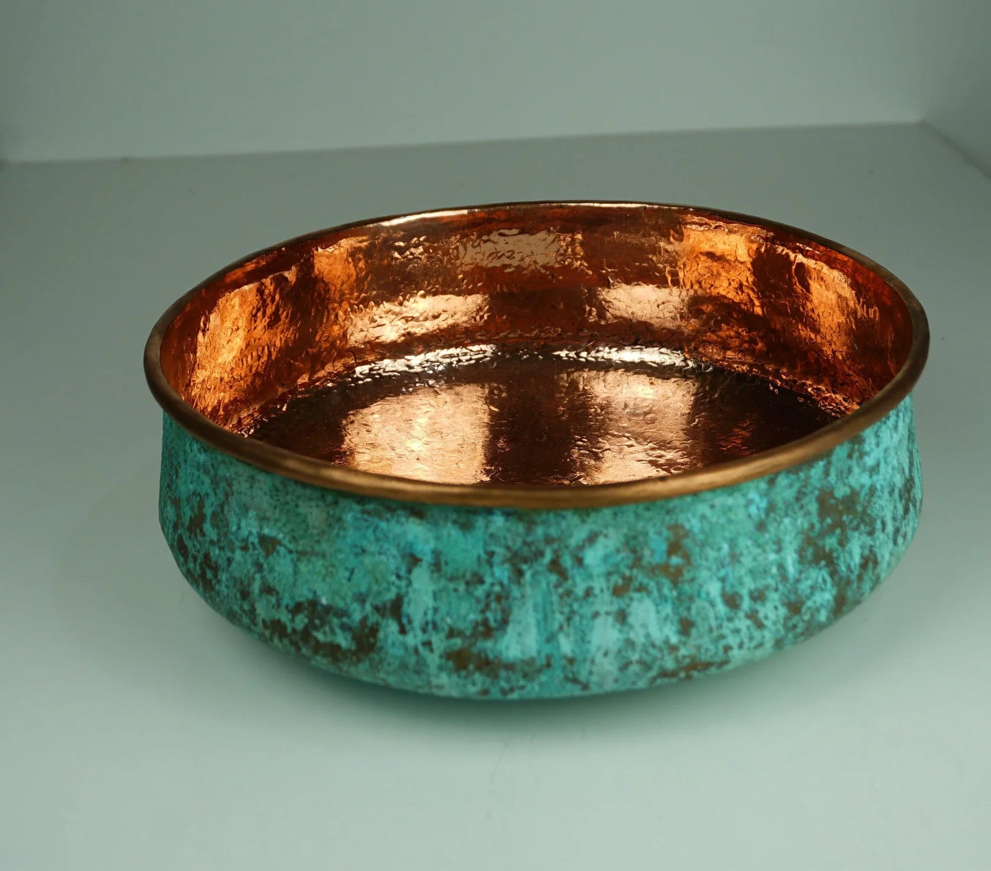Verdigris Patina Copper Top Mount Bathroom Vessel Sink Vanity
