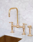Antique Brass Kitchen Bridge Faucet