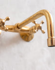 Unlacquered Brass Wall Mount Faucet for Bathroom and Kitchen