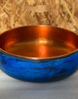 Blue Patina Copper Vessel Sink, Vivid Blue Bathroom Sink