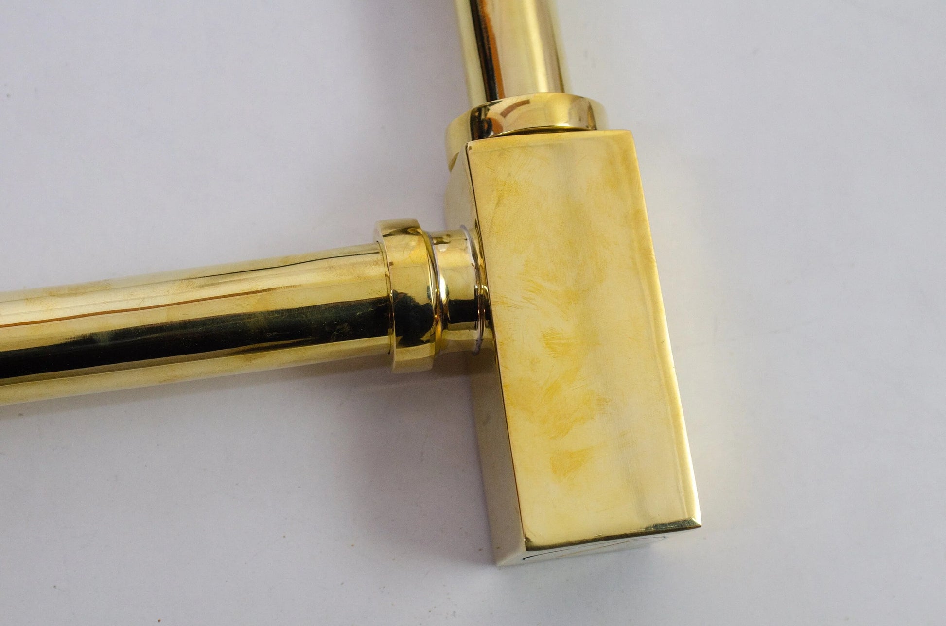 Solid Unlacquered Brass P-trap and Sink Stopper, Push Up Button, Pop Up Drain, Brass Water Trap - NORD BRASS