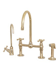 Unlacquered Brass Kitchen Bridge Faucet - NORD BRASS