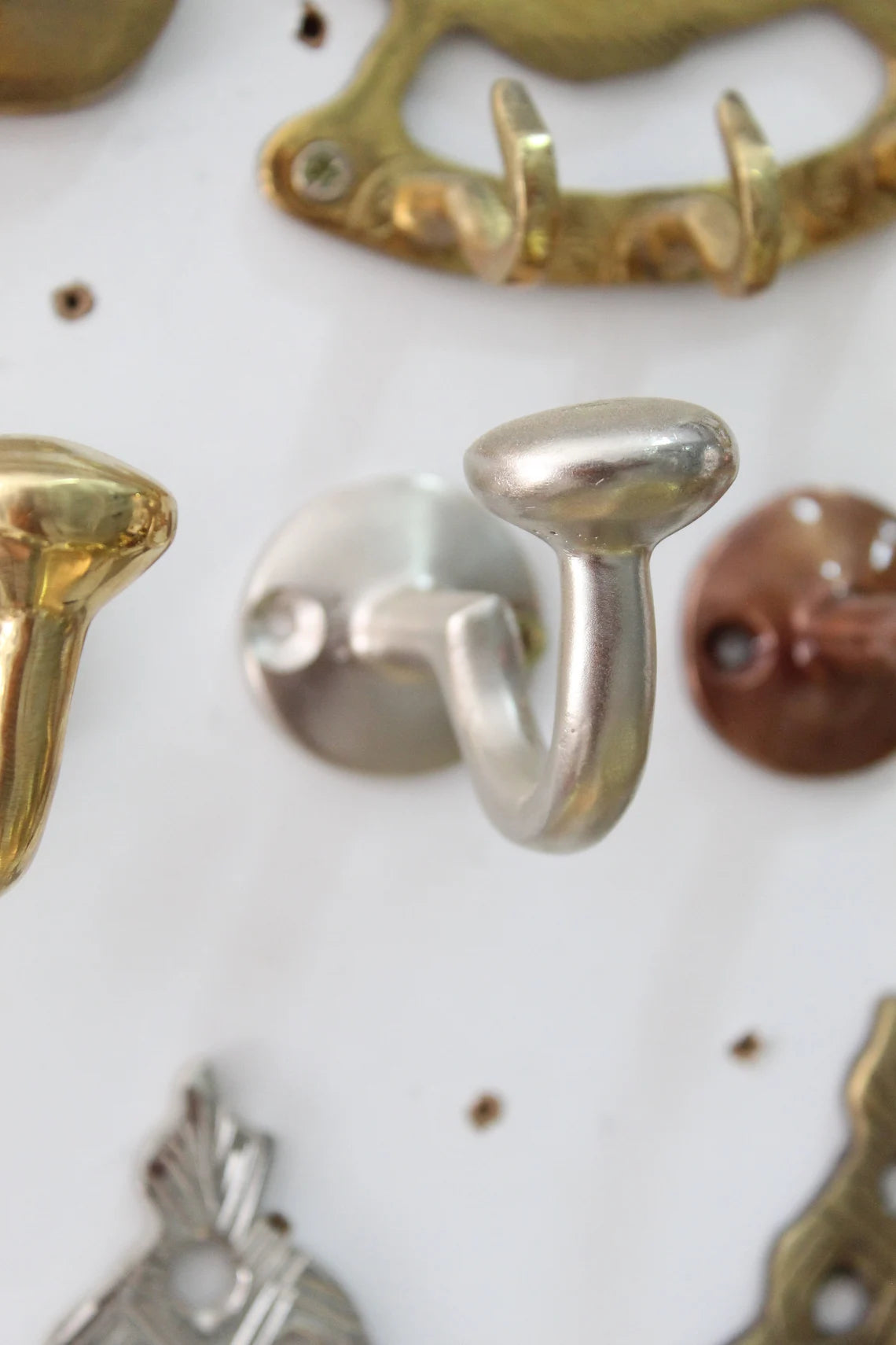 Rustic Wall Mounted Brass Hooks for Bathroom and Coat Hanging - NORD BRASS