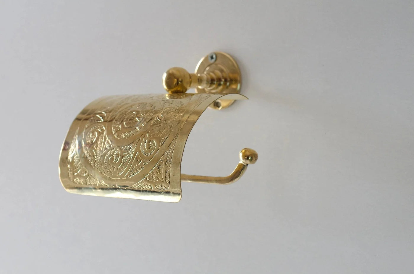 Solid Brass Toilet Paper Holder, Handcrafted Powder Room Roll Holder - NORD BRASS