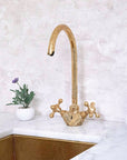 Solid Brass Gooseneck Faucet for Bathroom