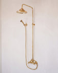 Unlacquered Solid Brass Shower System with Handheld
