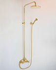 Unlacquered Solid Brass Shower System with Handheld - Exposed High Pressure Shower