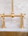 Antique Brass Bridge Kitchen Faucet
