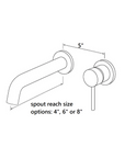 Unlacquered Brass Wall Mount Faucet - Solid Brass Single Handle Sink Faucet