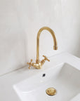 Unlacquered Brass Single Hole Faucet, Brass Bathroom Faucet
