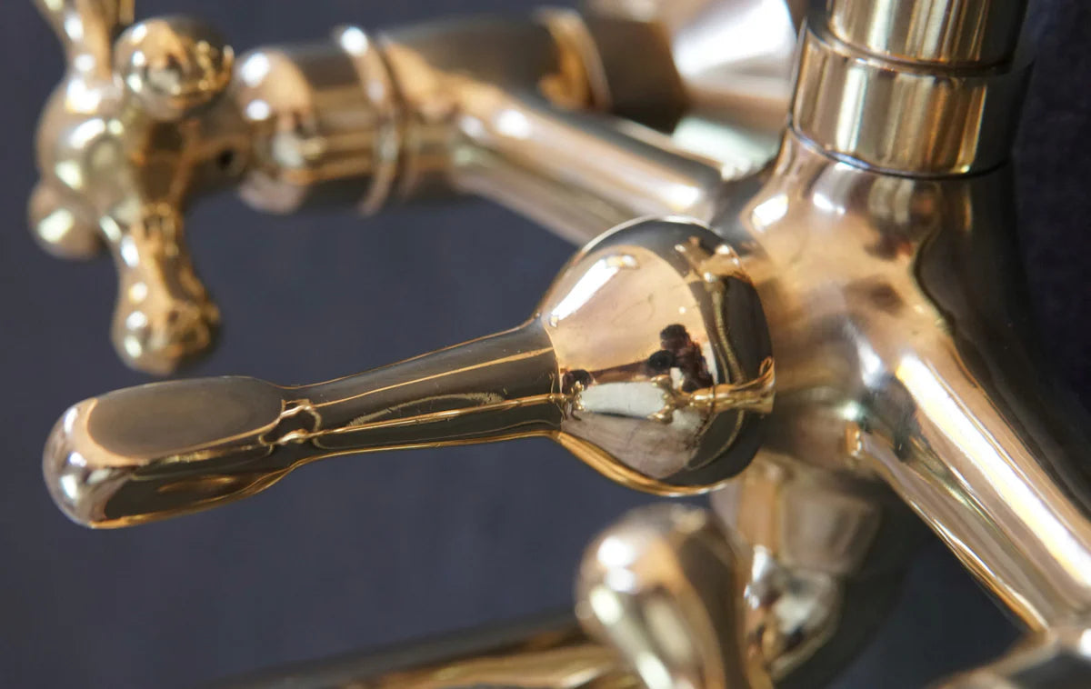 Unlacquered Brass Shower System - Tub Filler Exposed Pipe Rain Shower and Handheld