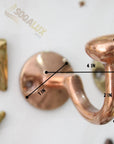 Rustic Wall Mounted Brass Hooks for Bathroom and Coat Hanging - NORD BRASS