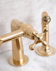 Antique Brass Bridge Kitchen Faucet