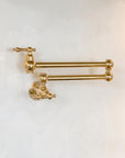 Unlacquered Brass Pot Filler Kitchen Faucet, Stove Pot, Wall Mount Pot Filler