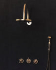 Solid Brass Rainfall Shower, Unlacquered Brass Shower Set