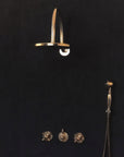 Solid Brass Rainfall Shower, Unlacquered Brass Shower Set
