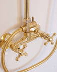 Unlacquered Solid Brass Shower System with Handheld - Exposed High Pressure Shower