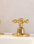 Unlacquered Brass Deck Mounted 3 Holes Faucet, Brass widespread Faucet Kitchen And Bathroom