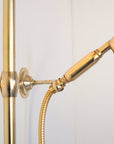 Unlacquered Solid Brass Shower System with Handheld - Exposed High Pressure Shower