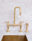 Antique Brass Kitchen Bridge Faucet