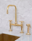 Antique Solid Brass Kitchen Bridge Faucet