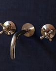 Unlacquered Brass Handcrafted Wall Mounted Faucet, Snake Style